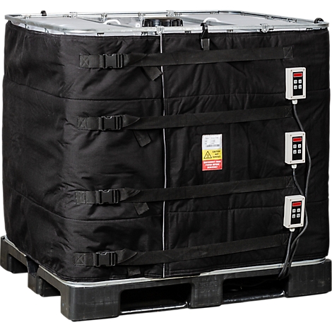 Kuhlmann IBC verwarmingsmantel, digitaal, voor 1000 l IBC containers, 3 x 1000 W, temperatuurbereik 0-90 °C, IP40, L 4400 x B 10 x H 1000 mm, zwart