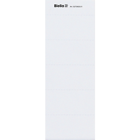 Sheet with "Biella" logo and horizontal lines.