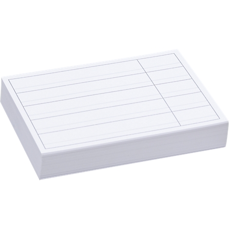 Stack of white notepads, with a lined surface and a field for headings.
