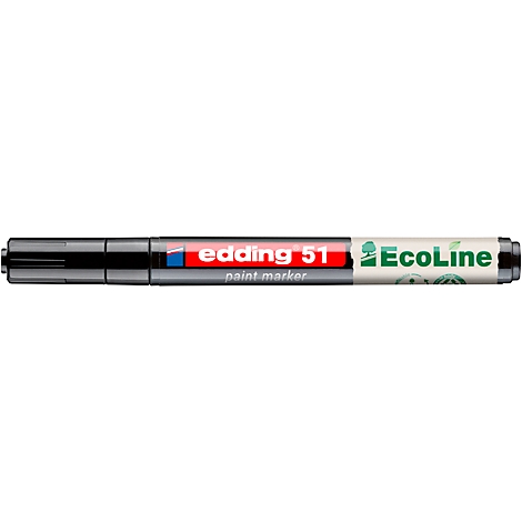 Ein schwarzer Edding 51 Ecoline Markierstift.