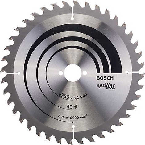 Lame de scie en métal avec dents. Avec l'inscription Bosch Optiline Wood.
