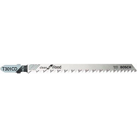 Lame de scie pour bois, avec inscriptions T301CD, clean wood et BOSCH.