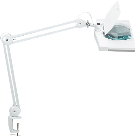 Lampe loupe MAUL Viso LED avec pince blanc sur