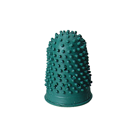 Green massage thimble with studs.