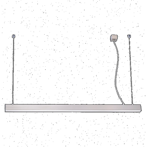 Hanging lamp with delicate suspensions and plug.