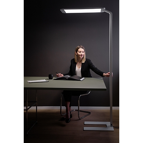 LEDVANCE Lampadaire COMACT Gris 12600 lm, 4000 K, direct/indirect, détecteur, intensité lumineuse variable, UGR<19