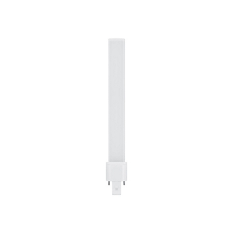 Weiße, längliche LED-Stablampe mit Steckanschluss vor weißem Hintergrund.
