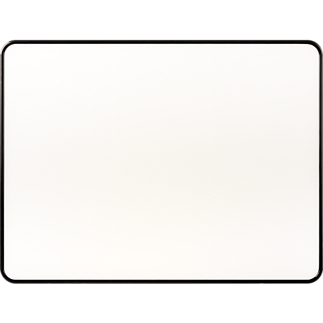 Rechteckiges weißes Schild mit abgerundeten Ecken und schwarzem Rand.