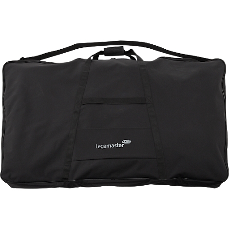 Black carrying bag with handles and shoulder strap. The 'Legamaster' logo is visible on the bag.