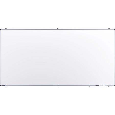 Groot, leeg wit bord met zilveren frame.