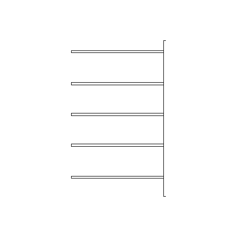 Lege witte planken, verticaal gerangschikt.