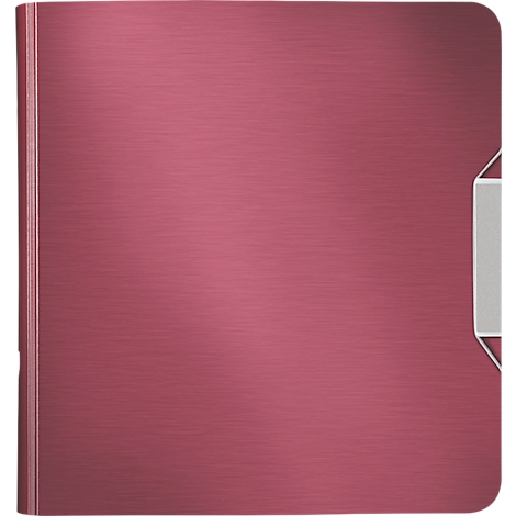 A red book with a silver clasp. The book pages are closed.