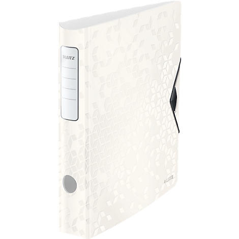 Ivory-white file folder with pattern and Leitz label.
