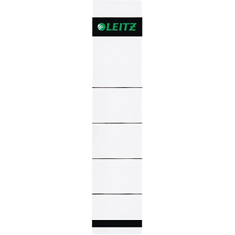 Weißes Leitz Produkt mit schwarzem und grünem Branding am oberen Rand. Horizontale Linien teilen das Produkt in Abschnitte.