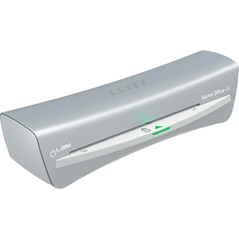 A Leitz laminator with colorful documents.