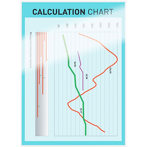 Line chart visualizing data, labeled "Calculation Chart" and "Management Information Systems."