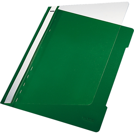 Green open document folder with white top. A white stripe runs along the left edge.