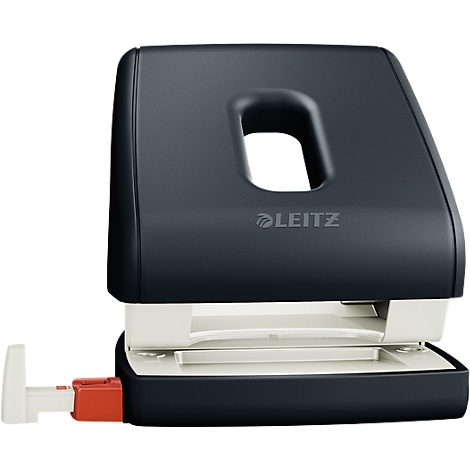 Black Leitz hole puncher, white interior and red lever.