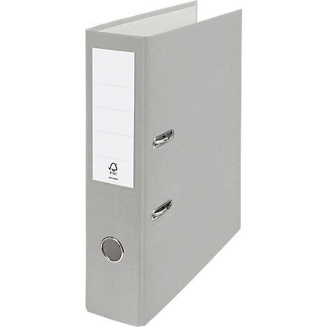 Grey binder with white label and FSC logo.
