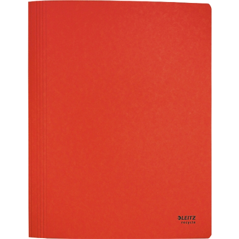 A vertical, red Leitz folder.