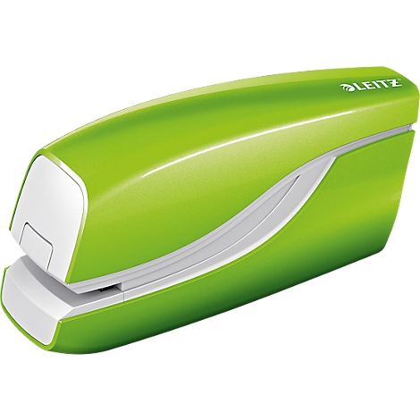 Light green stapler with white accents. The Leitz logo is visible on the top part.