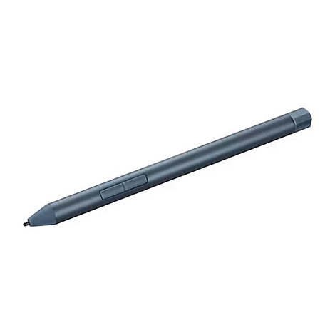 Ein dunkelgrauer Eingabestift für Tablets, schräg von oben vor weißem Hintergrund dargestellt.