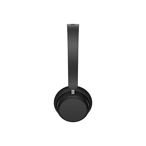 Casque gris foncé vu de dessus. Les deux oreillettes et le bandeau sont visibles.
