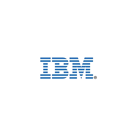 Blaues IBM-Logo. Die Buchstaben sind aus horizontalen Balken gebildet.