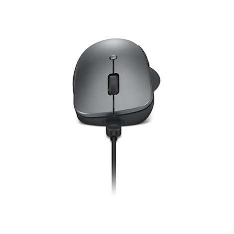 Drahtlose graue Computermaus, Kabel unten.