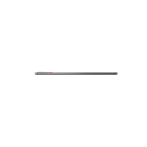 Draufsicht auf ein graues Smartphone mit orangefarbenen Akzenten und Knöpfen.
