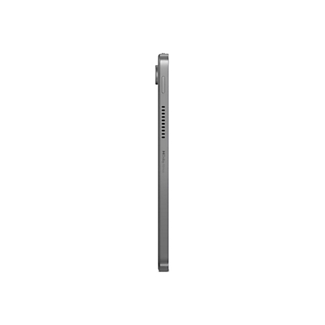 Graues Tablet, Seitenansicht, auf weiÃŸem Hintergrund. Oben: Kamera und KnÃ¶pfe; rechts: LautsprecherÃ¶ffnungen.