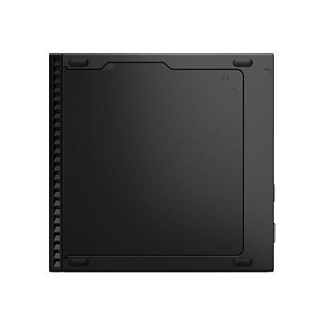 Schwarzer Computer von oben, auf weißem Hintergrund. Kühlerrippen und Pfeile sind sichtbar.