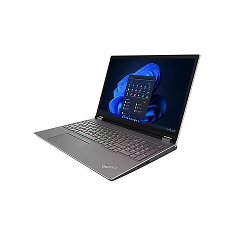 Grauer Laptop mit offenem Bildschirm. Das Display zeigt eine BenutzeroberflÃ¤che mit App-Symbolen. Auf der Tastatur befindet sich ein roter Trackpoint.