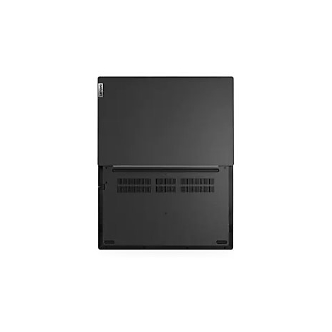 Draufsicht eines schwarzen Lenovo Laptops. Die Oberseite ist geöffnet.