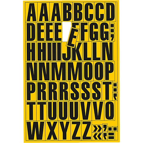 Letras magnéticas, para superficies metálicas, DIN A4, amarillo