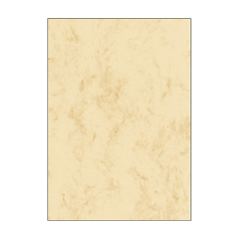 Beige, marbled paper, framed with a black border.
