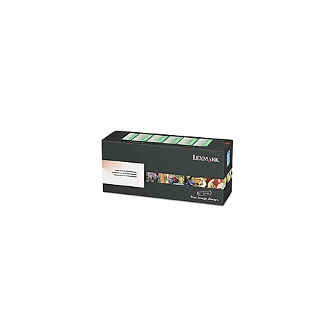 Schwarzer Lexmark DruckerzubehÃ¶rkarton mit grÃ¼n markierten Bereichen und dem Slogan True Image. Always.