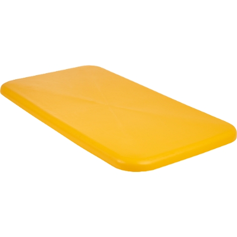 Yellow, rectangular plastic board, slightly beveled.