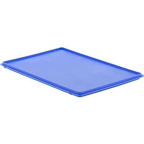Blue rectangular plastic tray with raised edges.