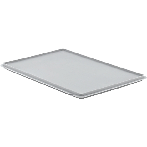 Gray plastic lid, rectangular, with raised edge. On a white background.