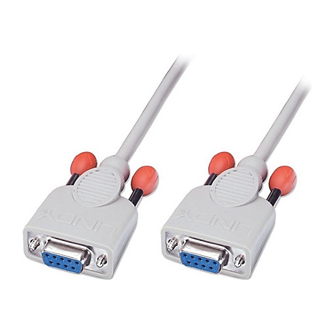 Deux câbles VGA LINDY gris. Broches bleues et vis orange.