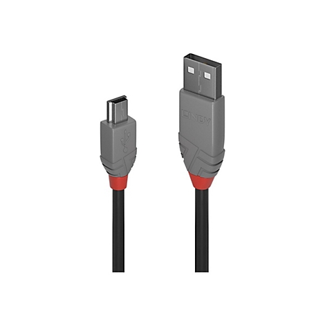 Zwei USB-Kabel nebeneinander: USB-A- und Micro-USB-Stecker, graue Steckergehäuse mit rotem Akzent, schwarze Kabel.