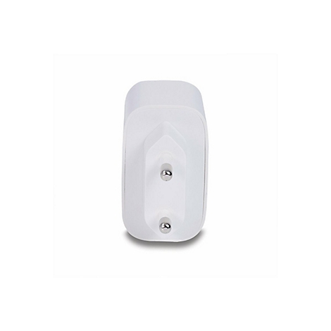 Chargeur blanc avec deux broches rondes.