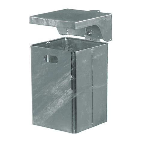Metal container with lid, mounted on the wall. The product is shown against a white background.