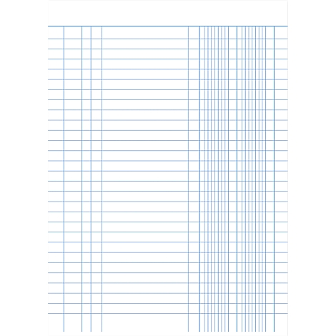 Une feuille de papier quadrillé vierge avec des lignes bleu clair, divisée en lignes verticales et horizontales.
