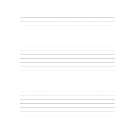 Un cahier blanc avec des pages lignées.