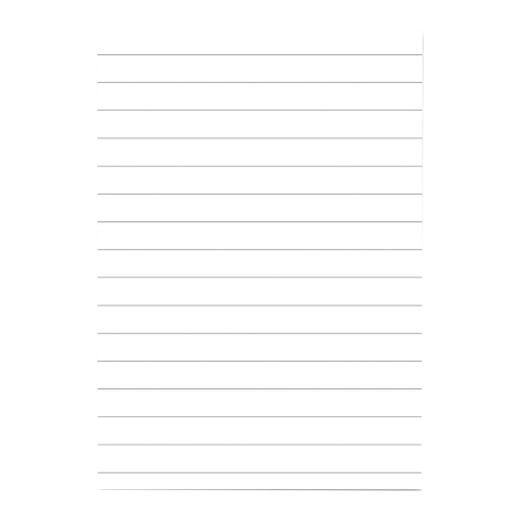 Feuille de papier blanche avec des lignes grises horizontales.
