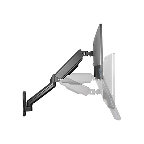 LogiLink - Befestigungskit (Wandmontage) - Gasfeder - für Monitor / Curved-Monitor - Kunststoff, Stahl, Aluminium - Schwarz