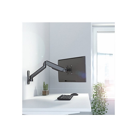 LogiLink - Befestigungskit (Wandmontage) - Gasfeder - für Monitor / Curved-Monitor - Kunststoff, Stahl, Aluminium - Schwarz