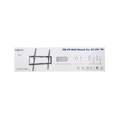 Wandhalterung fÃ¼r 37-70 Zoll Fernseher auf weiÃŸem Hintergrund, mit Logo und Produktnamen.